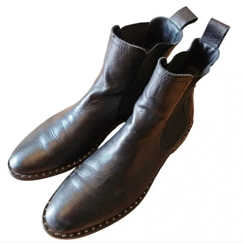 Maguire Leather  Boho Men's Moto Biker Ankle Black Boots Size EU 41.